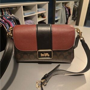 Coach Red and Black Crossbody Bag with Classic Design